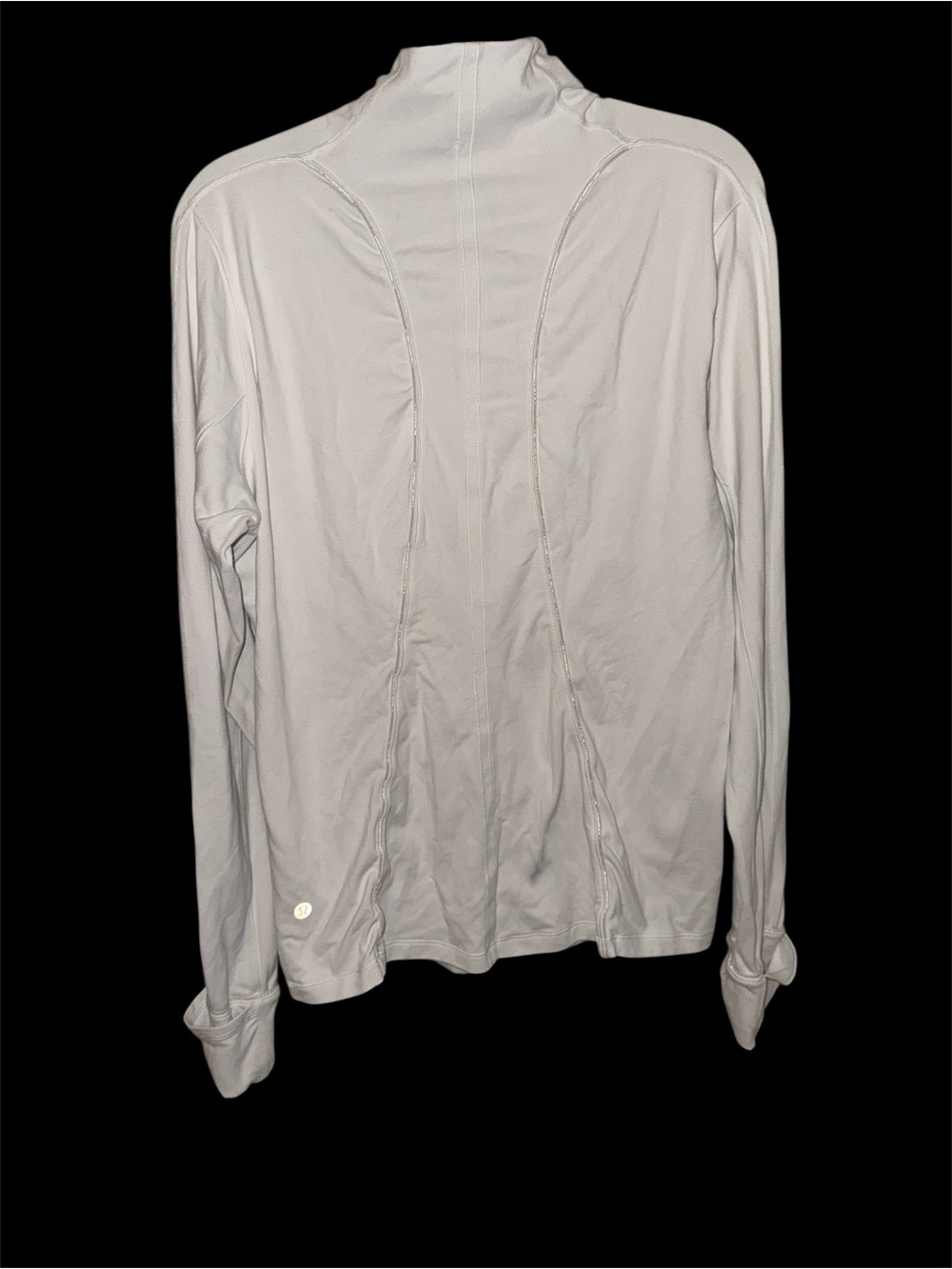 Size 12 Lululemon White Half Zip Athletic Pullover with Thumbholes - Picture 3 of 8